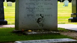 person spitting on a grave stone