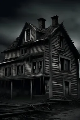 A scary house surrounded by a wall