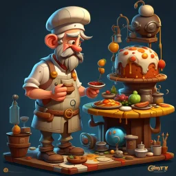 a cartoon character thirty years old confectioner , an ultrafine detailed painting by senior character artist, featured on polycount, sots art, artstation hd, 2d game art, behance hd