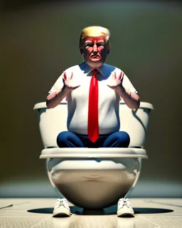 Donald Trump sitting in toilet scene, pants down, realistic image, hooper style, concept art, smooth, unreal engine 5, god lights, ray tracing, RTX, lumen lighting, ultra detail, volumetric lighting, 3d.