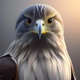 portrait of a bird of prey, feathers, extremely sharp detail, finely tuned detail, ultra high definition, 8k resolution, dynamic lighting, unreal engine 5, ultra sharp focus, winter landscape, background trees