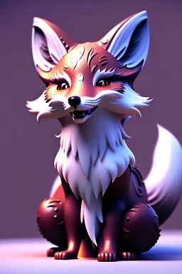 clean art of a cute fantasy fox creature, soft lighting, soft pastel gradients, high definition, 3d icon clay render, blender 3d