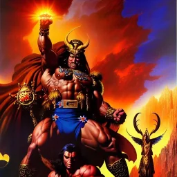 portrait oil on canvas,Giants,comic book cover, mystical colors,insanely detailed,realistic,intrincate detail, 16k resolution, masterpiece, Frank Frazetta, Alex Horley, Simon Bisley,Greg Danton,Justin Sweet,saint-max.