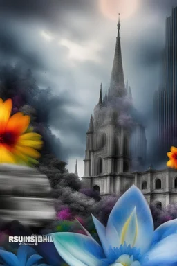 A field of colorful flower, the return to innocence, abstract, weird, childlike, chaos80, colors splash