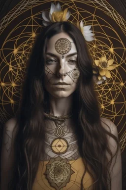 Sacred geometry is often incorporated into boho designs. You can incorporate symbols like the Seed of Life, Flower of Life, and Metatron's Cube into your portraits.