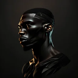 graphic design 3d 8k real black man modern black background