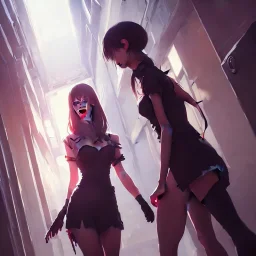 by wlop, ilya kuvshinov, krenz cushart, greg rutkowski, pixiv, sarah j. maas book cover style magician at the end of a corridor, smooth, sharp focus, d & d style, artstation, 4 k, hdr