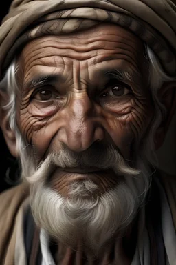 وجه شيهخ عربي كبير في السن منظر خيالي