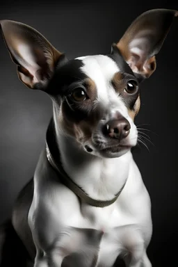 modern Portrait of gray american rat terrier