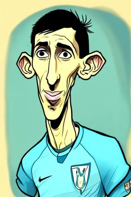 Angel Di Maria Argentine soccer player cartoon 2d