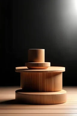 wooden podium product stand empty display abstract wooden minimal pedestal luxury natural background for product placement 3d rendering product background stand or podium pedestal on empty display