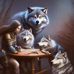 Wolf Pack sit at Table