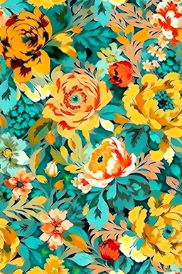 flowers floral pattern in the style of Pierre-Auguste Renoir