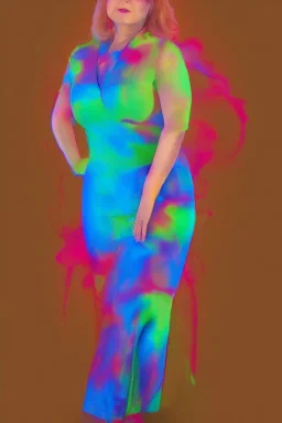 Portrait lady, full body shot, full-color long shot Fluowave