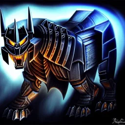 ultra detailed fullbody Drawing of Decepticons Ravage , extremely detailed digital painting,intrincate, extremely detailed face,crystal clear Big Glowing eyes, mystical colors , perfectly centered image, perfect composition, rim light, beautiful lighting, 8k, stunning scene,extremely sharp detail, finely tuned detail, ultra high definition raytracing, in the style of robert e howard and pablo oliveira and Ken Kelley and Ohrai Noriyoshi and Simon Bisley