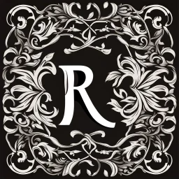 logo with the letter R end N, black and white