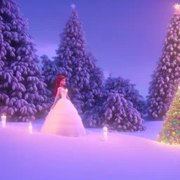 christmas ambience, bridal model, cinema 4d, octane render, high detail