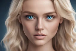 attractive blonde with blue eyes and cute cheekbones.A high-definition,hyper-realistic,cinematographic,8k
