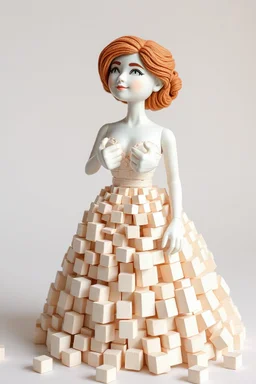 make a pretty model lady made of tousends of small cubes