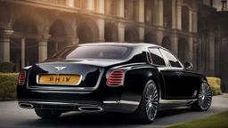 bentley Phantom if luxury car , desktop wallpaper, 4K, Cinematic, rear view