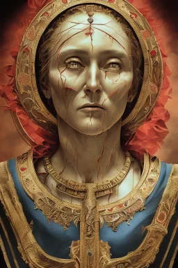 The Virgin Mary, cry, blood, darkness, Outlast, photorealistic illustration, 8k