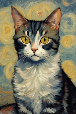 Portrait of a cat by Van Gogh
