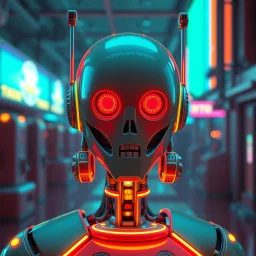 a retro-futuristic robot, bright colours, futuristic, dystopia, stylised, digital art, 3d render