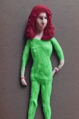 Full body portrait, medium shot lady Plasticine