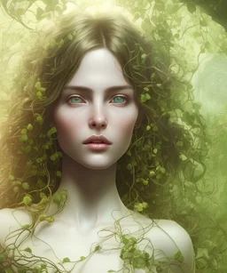 volumetric rootpunk environment and background, beautiful, holy and divine and elite very young european female cleric face portrait, detailed eyes, vines in light flowing hair, realistic shaded perfect face, fantasy, ambient occlusion, backlight, intricate complexity, fantasy character concept, realistic shaded volumetric lighting, 8k, colour-washed colors, colorful, art and illustration by sam curry
