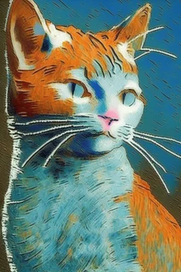 Portrait of a cat by Van Gogh