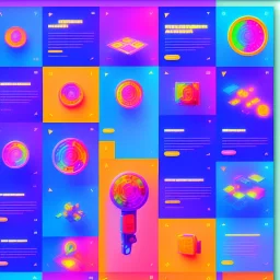 bright colorful halftone Ui/Ux layout display