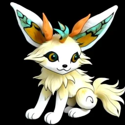 Create an moth fox cat with moth fluff collar thing and moth wings