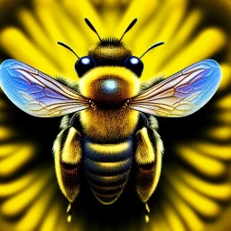 The Macro Bee, Image created by the author in Midjourney