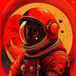 cursed astronaut eschatology, complex composition, by Ladislav Sutnar, abstract surreal art