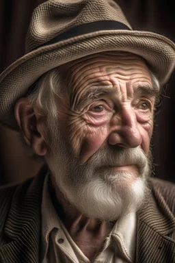 An old man with a hat