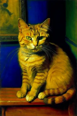 Portrait of a cat by Van Gogh