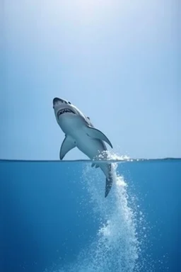 shark jumping up twards the glass