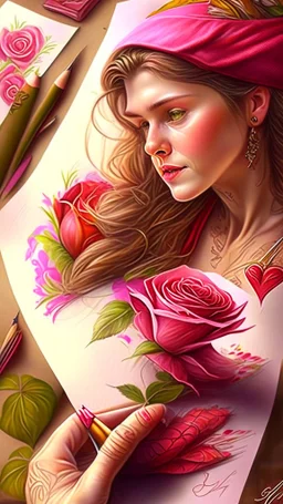 love letter, art, drawing, very realistic, detailed, vibrant colors.