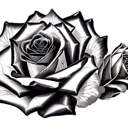 A rose, black & white outline art