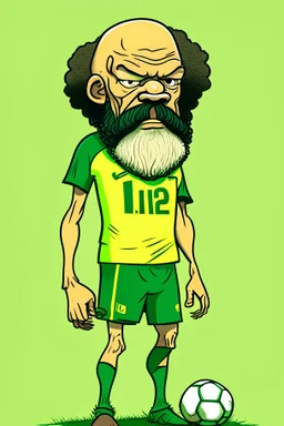 Socrates Brazilian football player , cartoon 2d