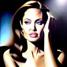 Ultra detailed fullbody Portrait in oil on canvas of Angelina Jolie ,extremely detailed digital painting, extremely detailed face, crystal clear eyes, mystical colors ,perfectly centered image, perfect composition, rim light, beautiful lighting,masterpiece ,16k, stunning scene, raytracing, anatomically correct, in the style of Simon Bisley and uncannyknack and caravaggio and Seung Eun Kim and Steve Jung Jeehyung Lee.