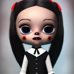 Jenna ortega as wednesday addams with wednesday addams dress,soft libstick, wednesday addams make up, overknee socks, dramatic lighting, highly detailed oil painting, volumetric lighting