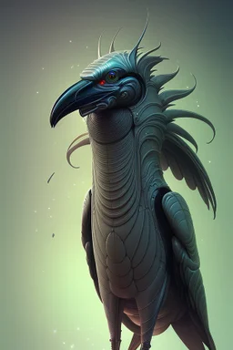 Shoebill alien, highly intricate and hyperdetailed drawing, Greg Rutkowski, Victo Ngai, Sakiyama, cover art, long exposure, cel-shaded, character design, 3d shading, 3DEXCITE, award-winning Epic cinematic brilliant stunning intricate meticulously detailed dramatic