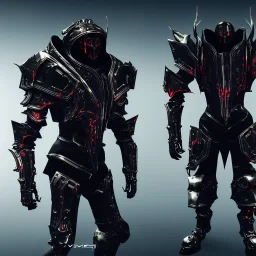 evil king in black metal armor, futuristic suit, emperious, 8k resolution concept art, cyberpunk 2077