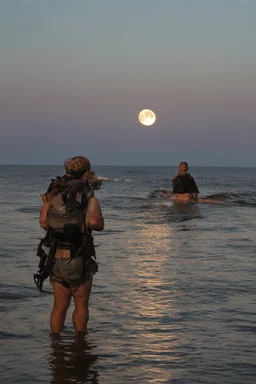 scavengers looking for the remaining carcusses , full moon sppoky
