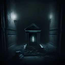 Grave in a dark room