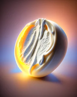 Cream Cheese. Realistic photo. HD. Glowing. 3d style