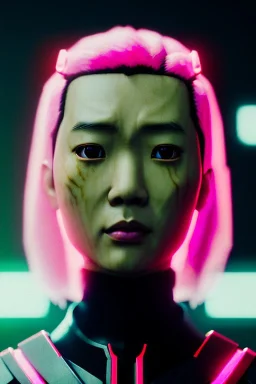 portrait, Asian cyborg woman, samurai warrior :: symmetry photography, cyberpunk style, pink hair, perfect eyes, samurai helmet, tiger mask, black samurai army, katana, japanese traditional ornaments, pink, white, black, glow eyes, cinematic, Ultra realistic, dark scene, soft color, highly detailed, unreal engine 5, RTX, ultra detail, 3d, finely drawn, high definition.