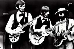 Abraham lincoln playing solo lead guitar for a rock band in 1974 with Ringo starr playing drums