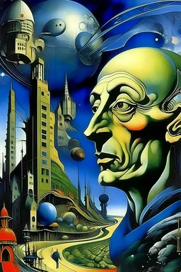 Science fiction films or imaginary myths are fabrications of objects such as buildings, people, trees, or things similar to the works of Oskar Kokschka, or Marc Chagall.